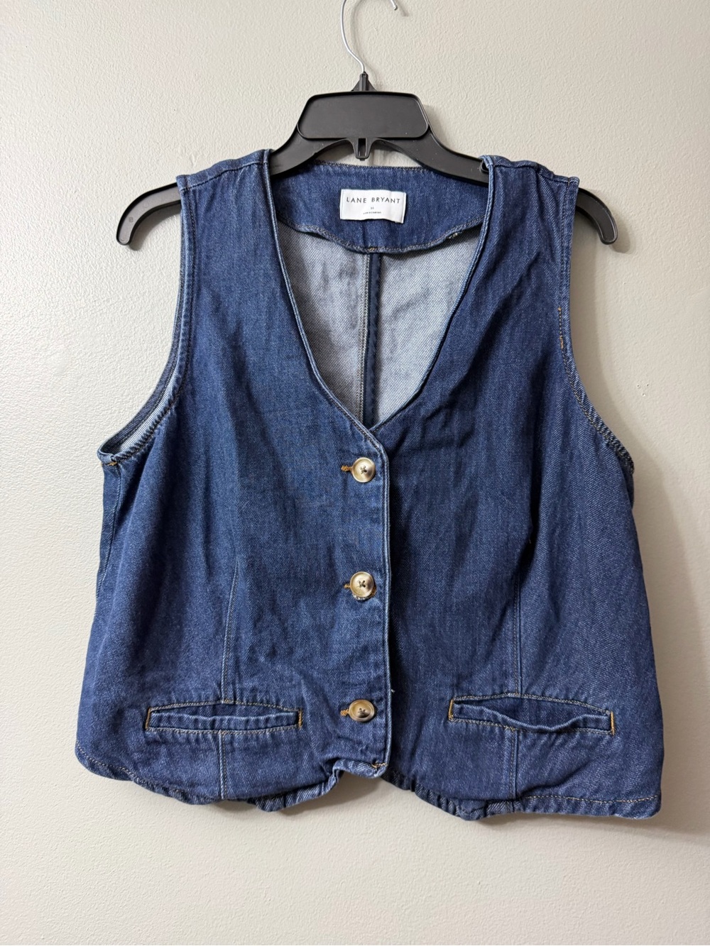 Lane Bryant Dark Blue Denim Vest
